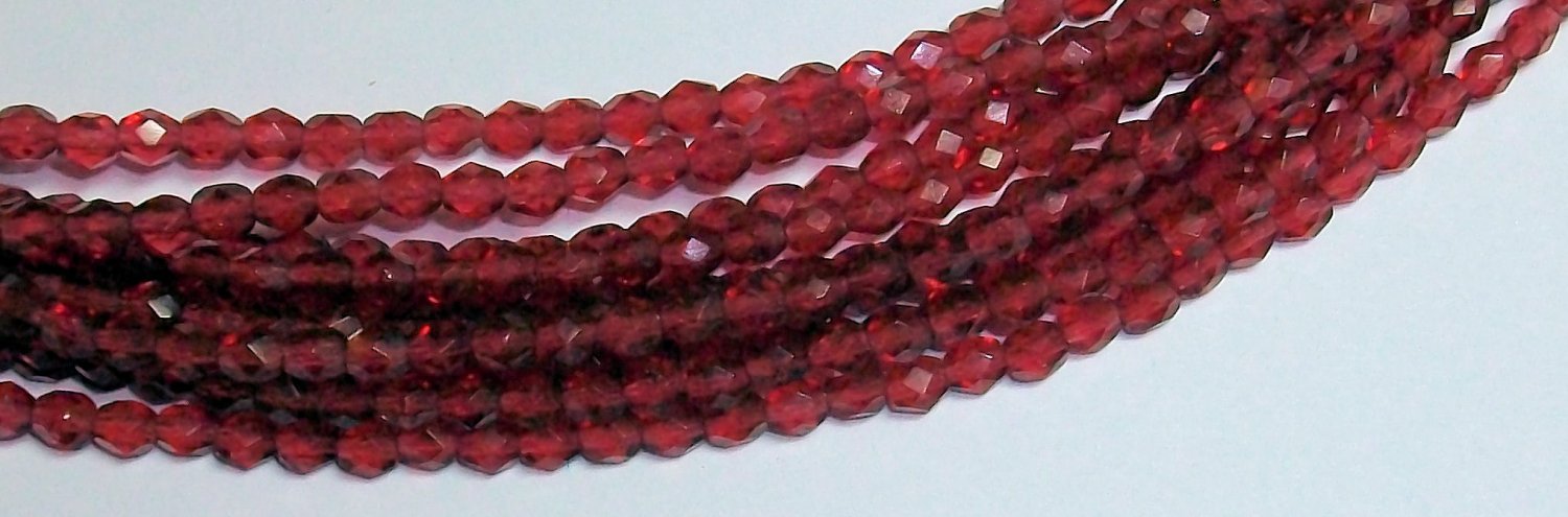 Ruby Red Firepolish 4mm