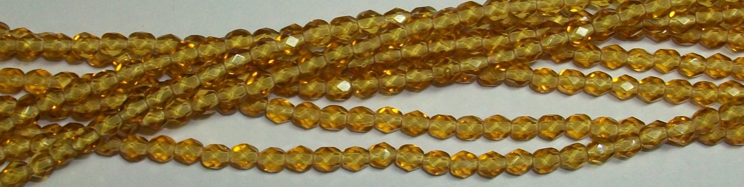Medium Topaz Czech Firepolish 4mm