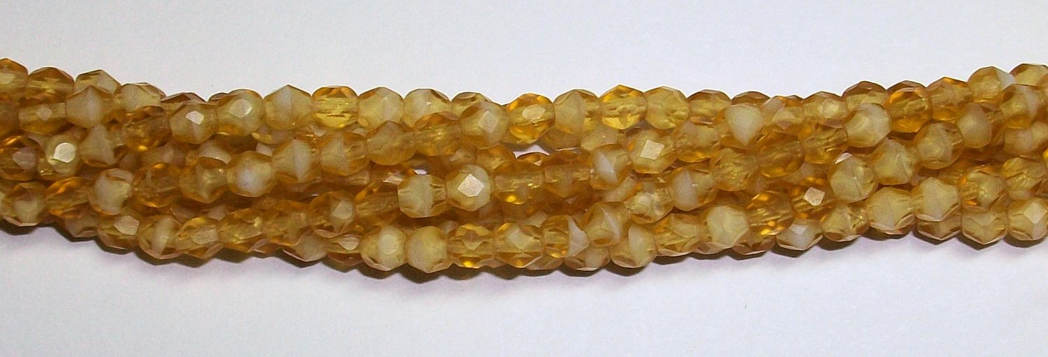 Matte Topaz Czech Firepolish 4mm