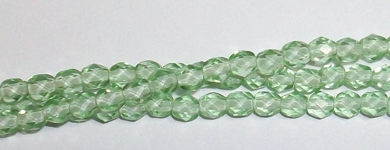 Medium Chrysolite Czech Firepolish 4mm