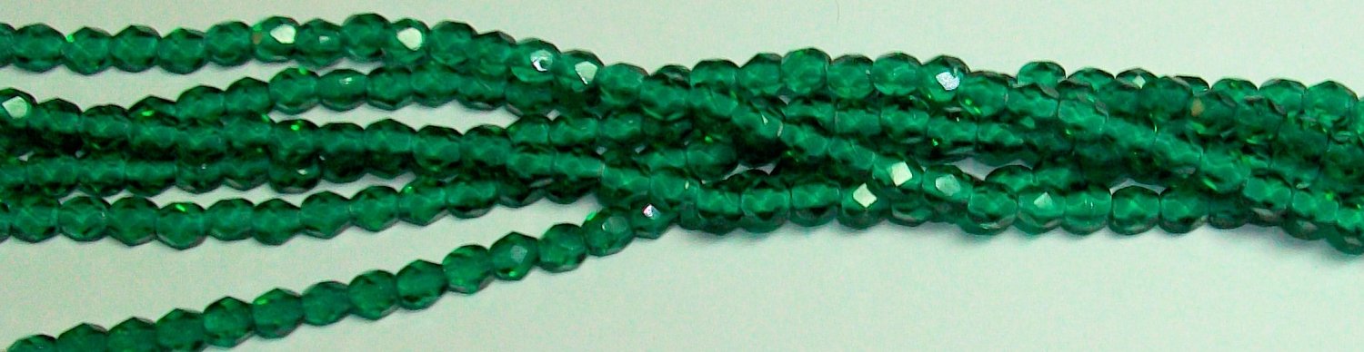 Light Emerald Czech Firepolish 4mm