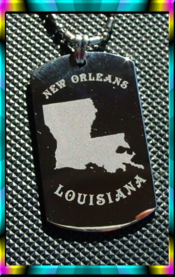 New Orleans Lousiana Dog tag and Chain