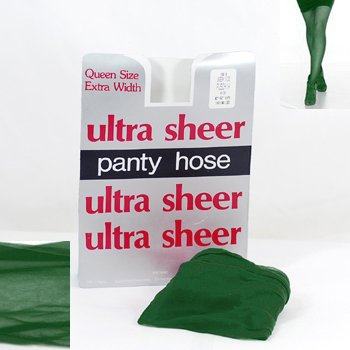 Kelly Green Ultra Sheer Queen Size Pantyhose 723Q