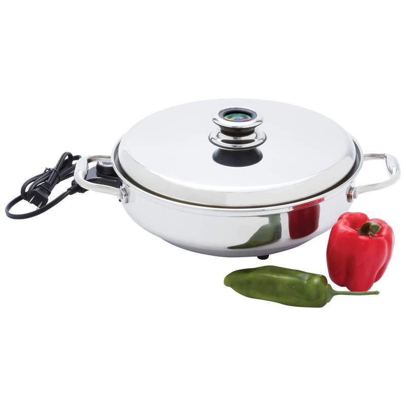 Chef's Secret 12" T304 Stainless Steel Deep Electric Skillet