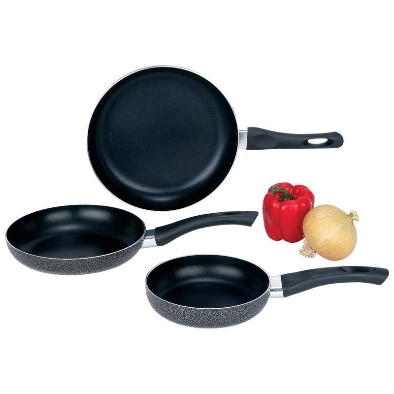 Chef"s Secret 3pc Powder-Coated Finish Non-Stick Aluminum Frypan Set