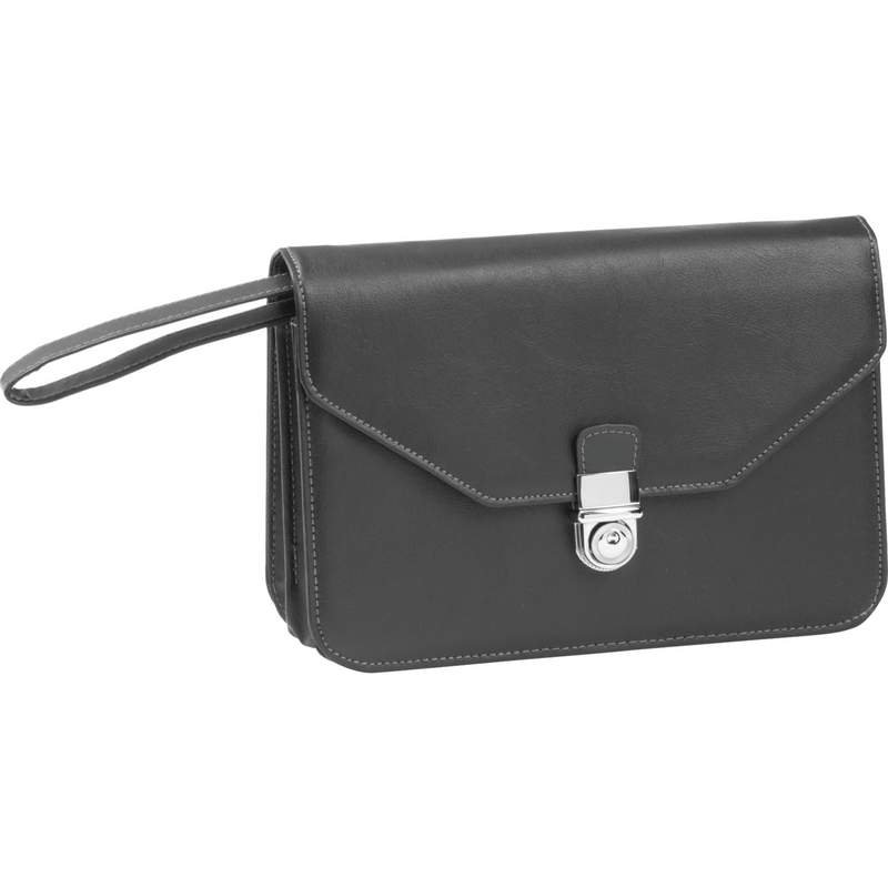 Embassy Expandable Faux Leather Clutch Purse with Wrist Strap