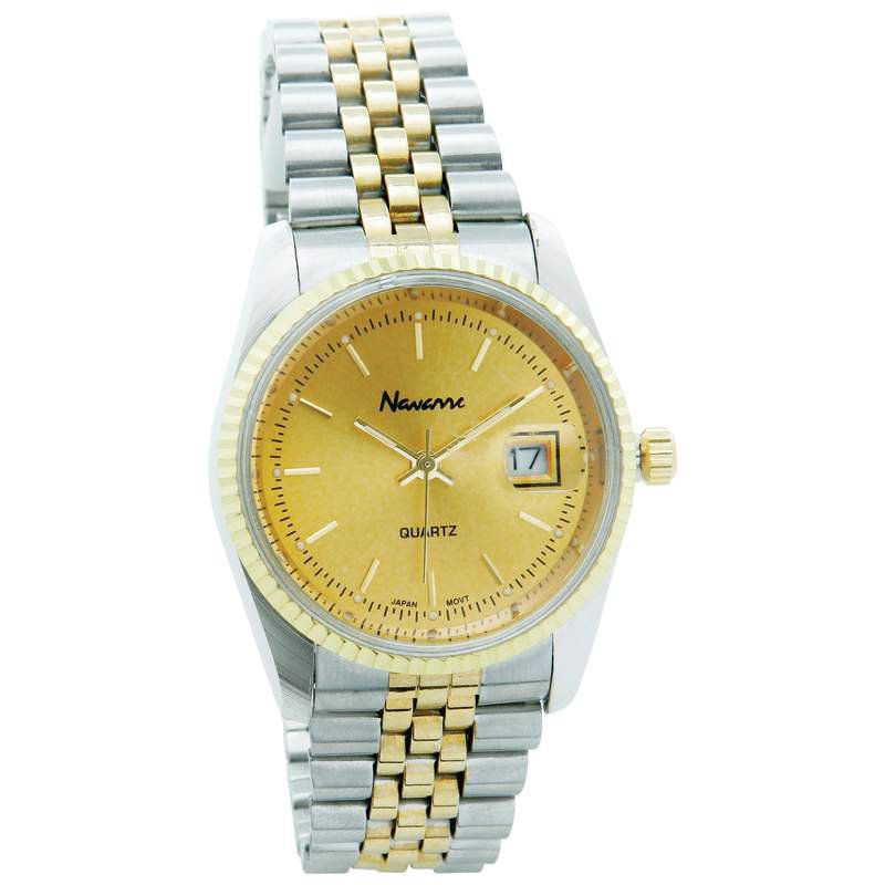 Alex Navarre Men's Japan Quartz Movement Stainless Steel Band Watch