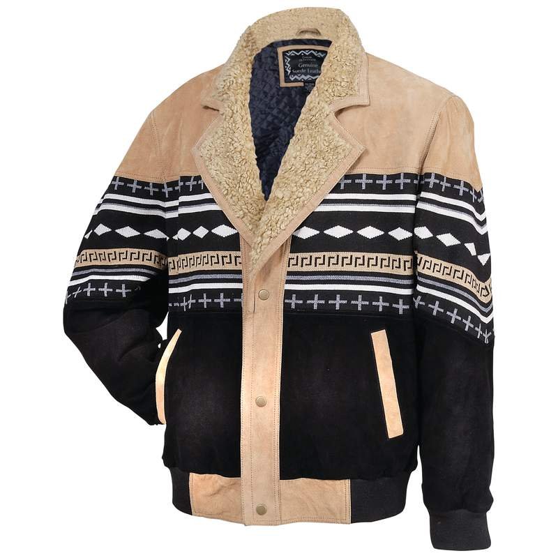 Casual Outfitters Solid Suede Leather Jacket with Snap Closure- Extra Large