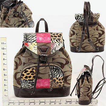 Backpack - Khaki/Brown With CC Print & Various With Animal Print