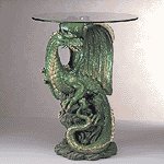 34738 Dragon Table with Glass Top
