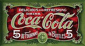 Metal Sign - Coca Cola - 1900's 5 Cent