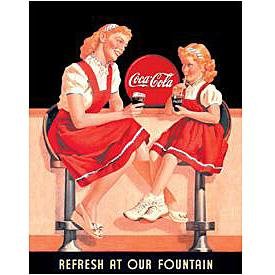 Metal Sign - Coca Cola - Refresh Fountain