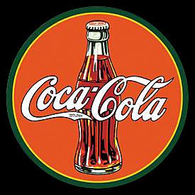 Metal Sign - Coca Cola - Round 30's Bottle & Logo