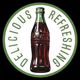 Metal Sign - Coca Cola - Round 60's Bottle & Logo