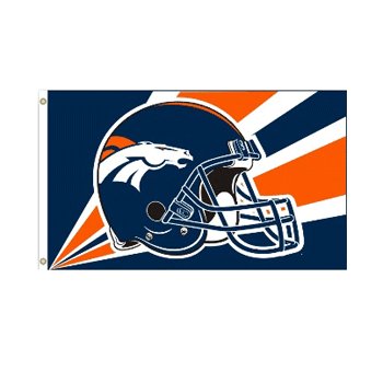 Denver Broncos NFL Helmet design 3x5 flag BSI Products -94232B
