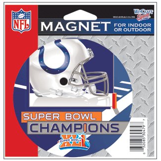 Indianapolis Colts Super Bowl Champ Diecut Magnet Wincraft