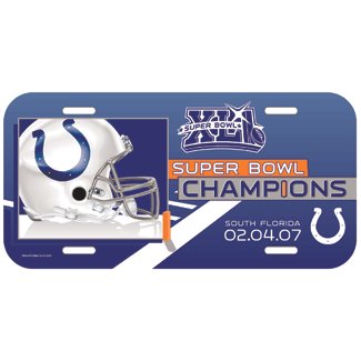 Indianapolis Colts Super Bowl Champ License Plate Wincraft