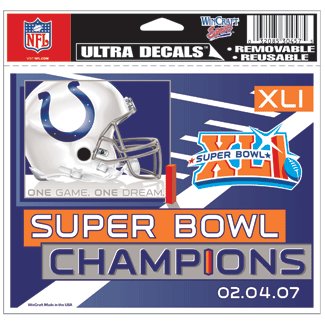 Indianapolis Colts Super Bowl Champ Ultra Decal-4.5x6 Wincraft