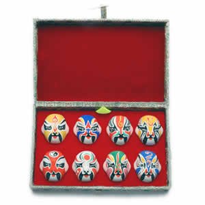 Chinese Ceramic Opera Mask Set