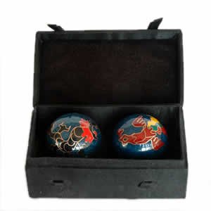 Chinese Health Balls, Cloisonne - Dragon/Phoenix (44mm)