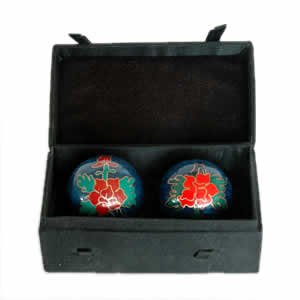 Chinese Health Balls, Cloisonne - Peony (44mm)