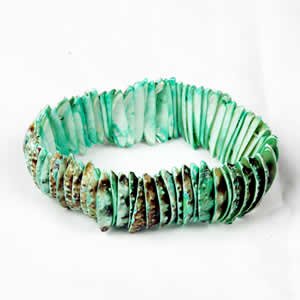 Genuine Shell Bracelet Thin - Green