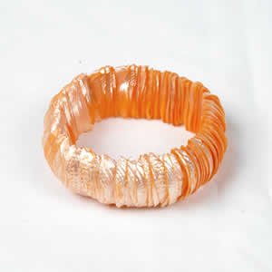 Genuine Shell Bracelet Thin - Orange