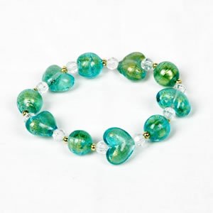 Glitter Heart Bracelet - Aqua