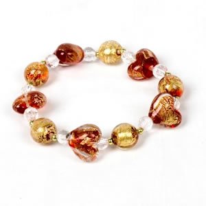 Glitter Heart Bracelet - Purple