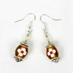 Gypsy Lampwork Bead Earrings - Yellow
