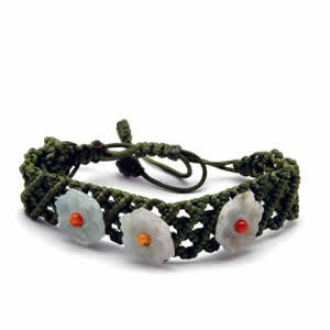 Jessica Bracelet - Three Flower Light Green
