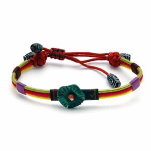 Jessica Bracelet - Dark Green Flower