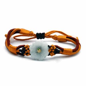 Jessica Bracelet - Single Flower - Brown-Gold-Brown Band