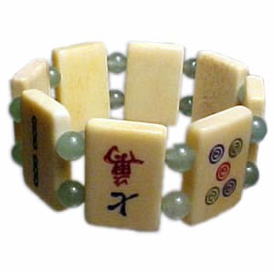 Mah Jong Bracelet - Green Bead/Jade