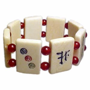 Mah Jong Bracelet - Red Bead/Carnelian Gemstone