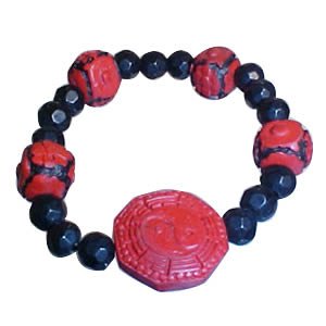 Cinnabar Bracelet - Yin Yang -Bagua