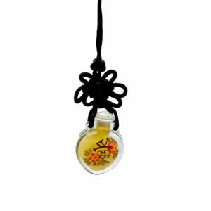 Snuff Bottle - Love Pendant on Silk Cord