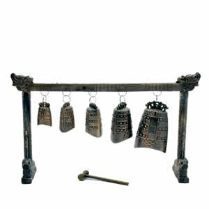 Bell - 5 Brass Bell Gong - Tibetan