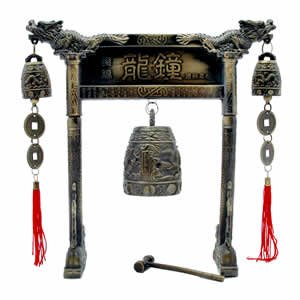 Chinese Dragon Arch Gong Bell - Brass