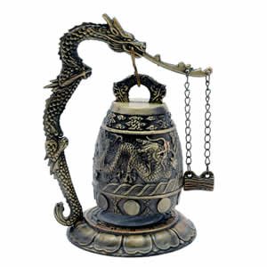 Chinese Bell Gong - Small Dragon - Brass