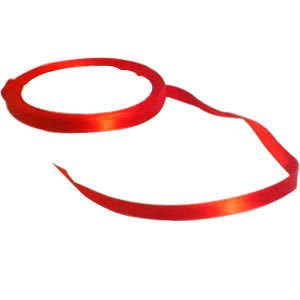 Red Chinese Silk Ribbon - Spool - 9 Yds X 1/4"