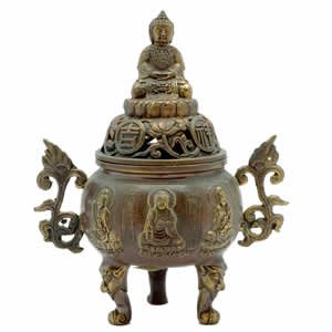 Incense Burner - Tibetan Buddha - Brass