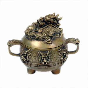 Incense Burner - Round Dragon