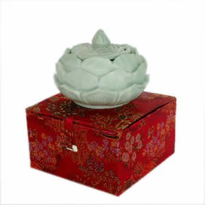 Incense Burner - Carved Soapstone Lotus