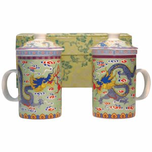 Tea Mugs - Tea for Two - Green/Green Dragon Cups