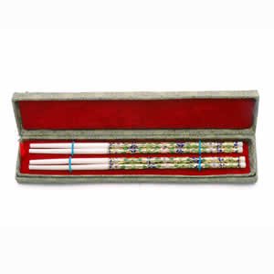 Porcelain and Cloisonne Chopsticks - 2 Pair Set