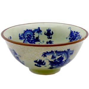Kid's Rice Bowl - Dragons - Ceramic - 4.5 inch