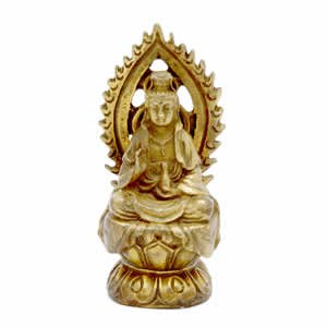 Kwan Yin Figurine - Brass - 3 Inch