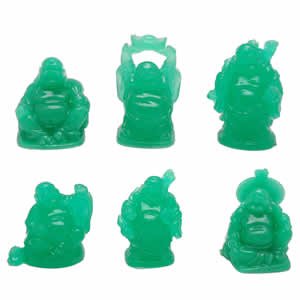 Buddha Set - Green Resin - 2 inch