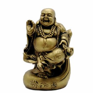 Blessing Buddha - Gold Resin - 5.5 inch